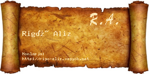 Rigó Aliz névjegykártya