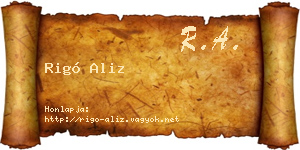 Rigó Aliz névjegykártya